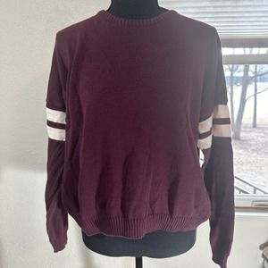 Brandy Melville Burgundy sweater one size womens long sleeve